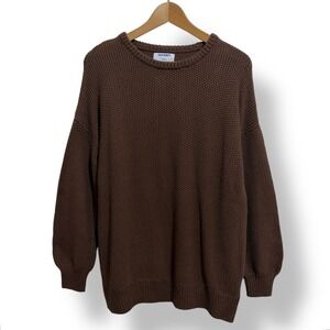 NEW Old Navy Womens S Tall Brown‎ Textured Waffle Knit Fisherman Sweater